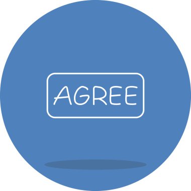 Katılıyorum Düğme Simgesi, Basit İllüstrasyon