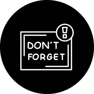 Anımsatıcı modern simgesinin vektör illüstrasyonu