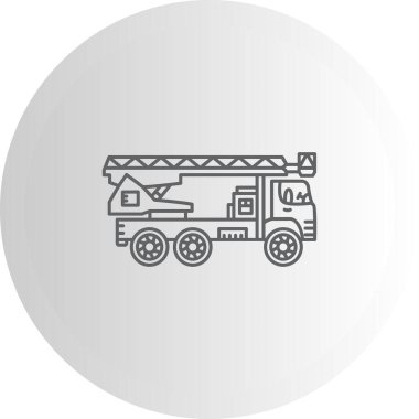 Merdiven Kamyonu Web simgesi vektör çizimi