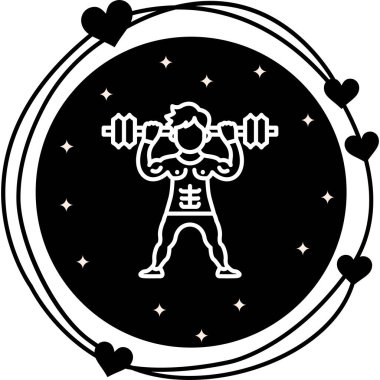 Ağırlık Kaldıran Ağ simgesi vektör çizimi