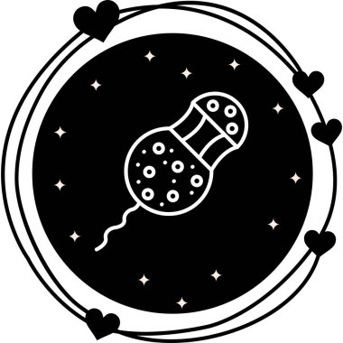 Jimnastik salonu Dinoflagella alga simgesi, basit çizgi illüstrasyonu