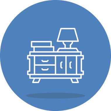 Night Stand web simgesi, basit vektör tasarımı