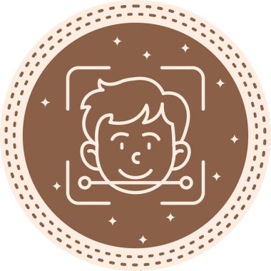 yüz tarama web simgesi vektör çizimi