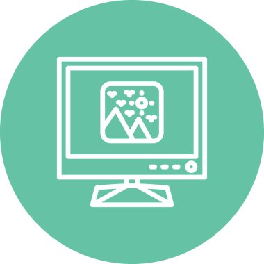 Manzaralı televizyon ekranı. Görsel içerik