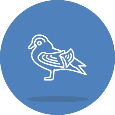 Mandarin Ördek simgesi vektör çizimi tasarımı