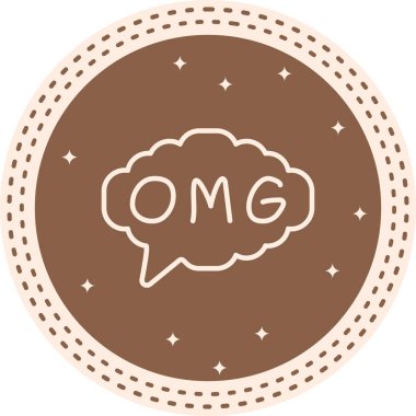 Konuşma balonu çizgisi simgesi, metin basit illüstrasyonlu web etiketi