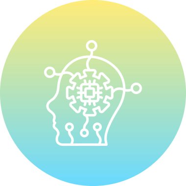 Sayborg. Web simgesi basit illüstrasyon