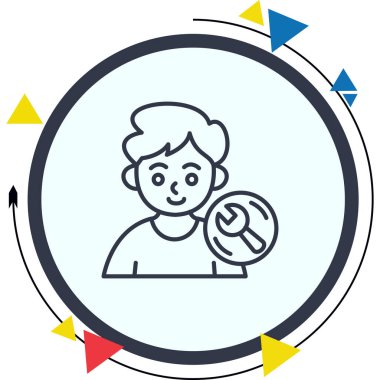 Kullanıcı Rolü Web simgesi vektör çizimi