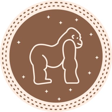 Goril çizgi film ikonunun vektör illüstrasyonu