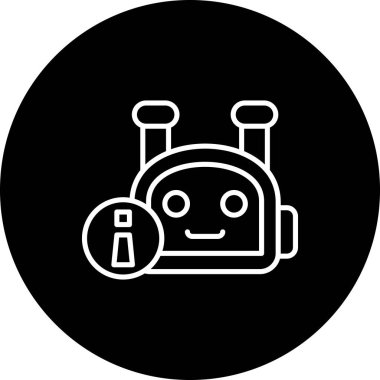 Robot çizgi simgesi, vektör illüstrasyonu
