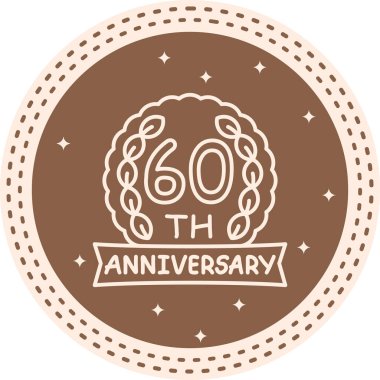 60. Yıldönümü Modern Dengeli Markalaşma Vektörü Sembolü