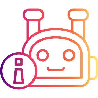 Robot çizgi simgesi, vektör illüstrasyonu