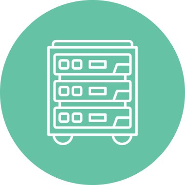 Sunucuların vektör illüstrasyonu ve teknoloji simgesi