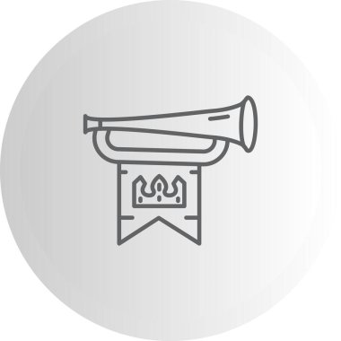 Kraliyet Boynuzu Minimum Düz Kullanıcı Deneyimi Sembolü