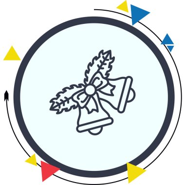 Noel Çanı Zarif Minimum Dijital Grafik Sembolü