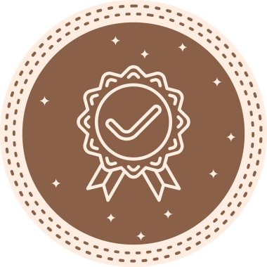 Rozet simgesi, vektör illüstrasyonu basit tasarım