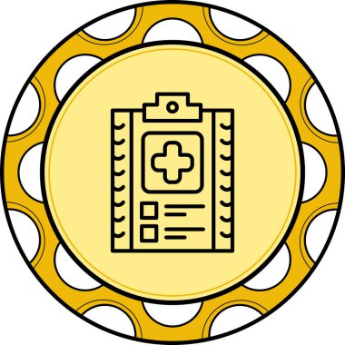 Bu tıbbi pano illüstrasyonu, haç ve kare içeren bir sağlık kontrol listesi içeren uygulamalar veya web sayfaları için uygundur..