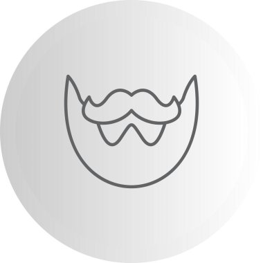 Bıyık ve sakalın basit taslak simgesi