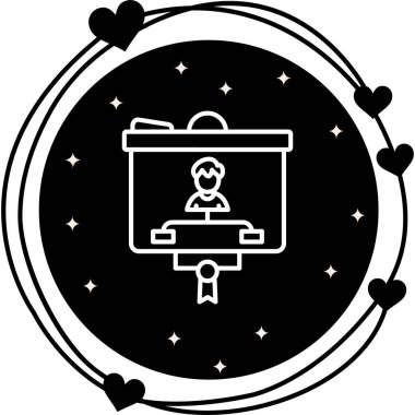 İş uygulamaları veya web sayfaları için en uygun kişi ile bir sunum tahtasında bir organizasyonel grafik.