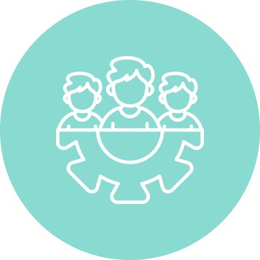 Takım Yönetimi web simgesi vektör illüstrasyonu