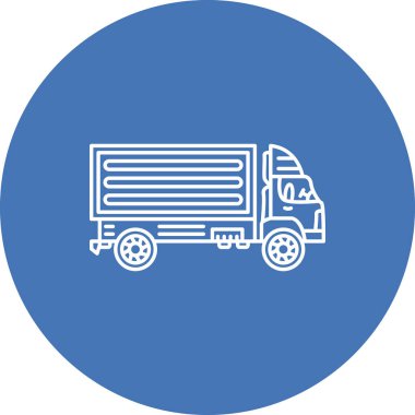 Teslimat kamyonu satırı simgesi, vektör çizim