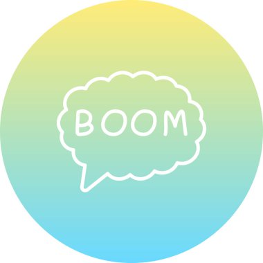 Konuşma balonu çizgisi simgesi, metin basit illüstrasyonlu web etiketi