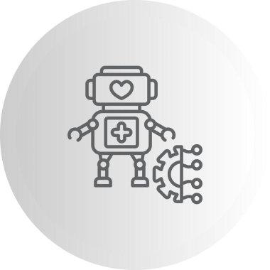 Robot çizgi simgesi, vektör illüstrasyonu