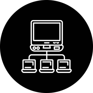 Bilgisayar Ağı Sofistike Özel Vektör Sanatı Nesnesi