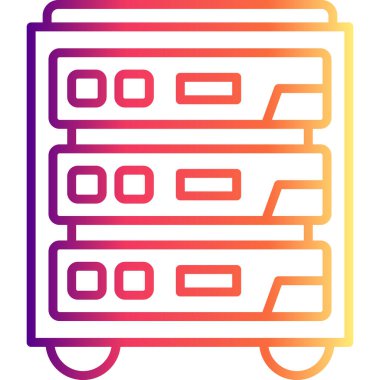 Sunucuların vektör illüstrasyonu ve teknoloji simgesi