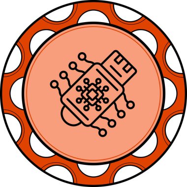 USB web simgesi, basit vektör illüstrasyonu