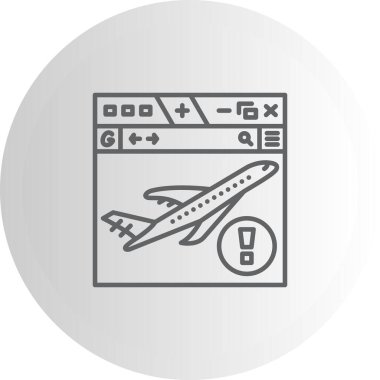 Seyahat uygulamaları veya web sayfaları için uygun bir pistten kalkan bir uçağın basit bir çizgisi çizimi.