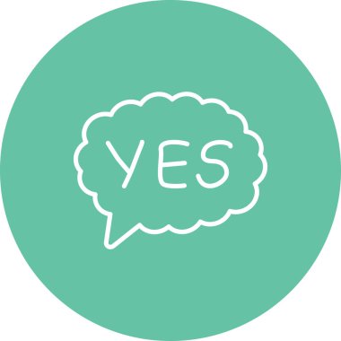 Konuşma balonu çizgisi simgesi, metin basit illüstrasyonlu web etiketi