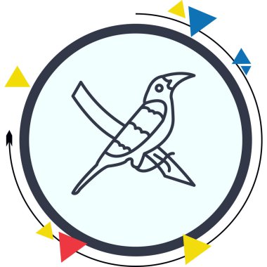 Chestnut başlıklı Oropendol ikon vektör illüstrasyon tasarımı