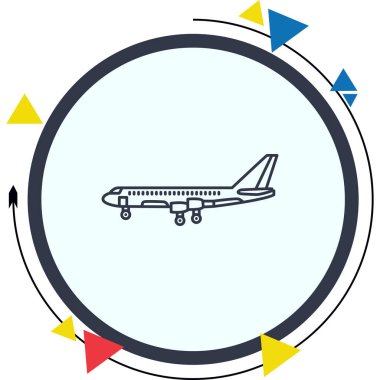 uçak çizgisi simgesi, vektör illüstrasyonu