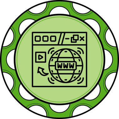 Dünya çapında web simgesi vektör illüstrasyonu