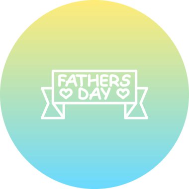 Babalar günü için yazılı kurdele. Uygulamalar veya web için uygun basit simge