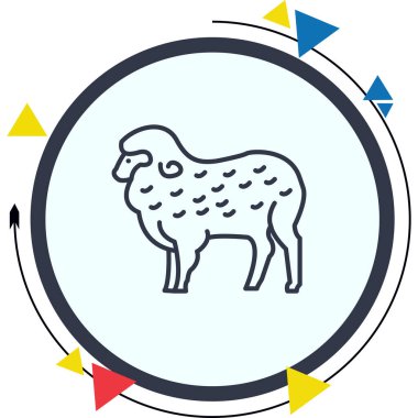 Koyun ikonu vektör illüstrasyon tasarımı