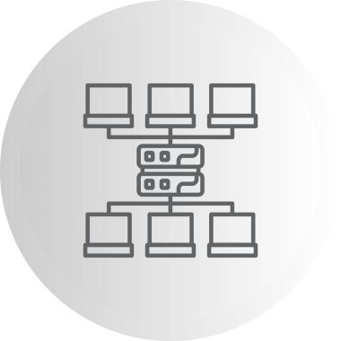 Yerel Ağ Zarif Modern Yaratıcı Sanat Sembolü