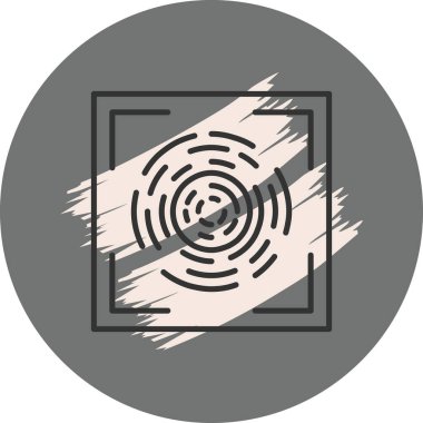 Parmak izi Çizgisi Simgesi Beyaz Arkaplanda İzole Edildi  