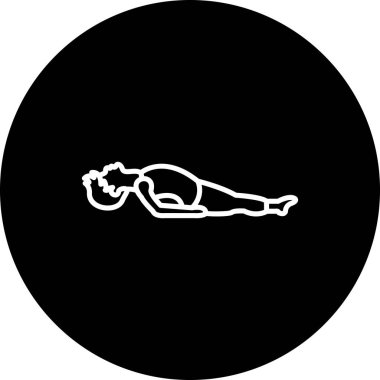 Balık Poz Simgesi. Yaslanmış yoga duruşu logosu