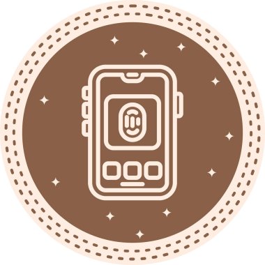 Ekranda üç düğmeli parmak izi biyometrik simgesi gösteren akıllı telefon