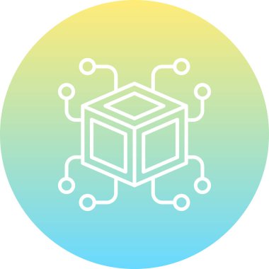 Blockchain simgesi, basit düz resimleme