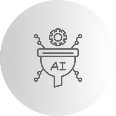 Yapay zeka simgesi modada düz stil, Ai FiltresiName