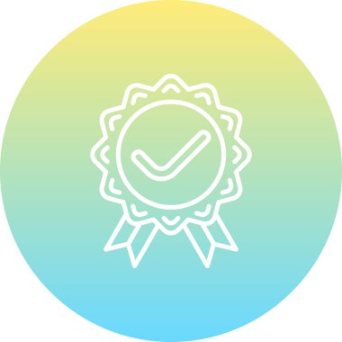 Rozet simgesi, vektör illüstrasyonu basit tasarım