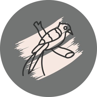 Quetzal bird web line icon