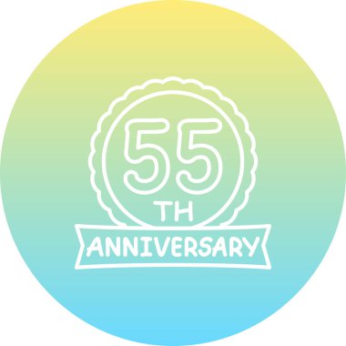 55. yıldönümü rozet ikonu. logo uygulamalarda ya da web sayfalarında kullanılabilir