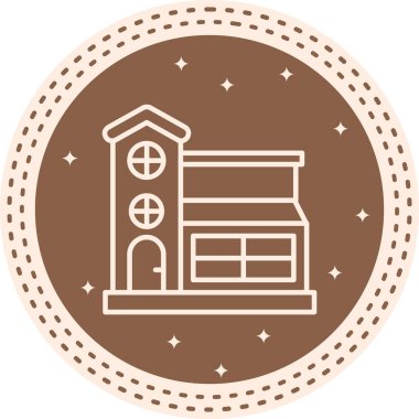 Emlak çizgisi simgesi, vektör illüstrasyonu