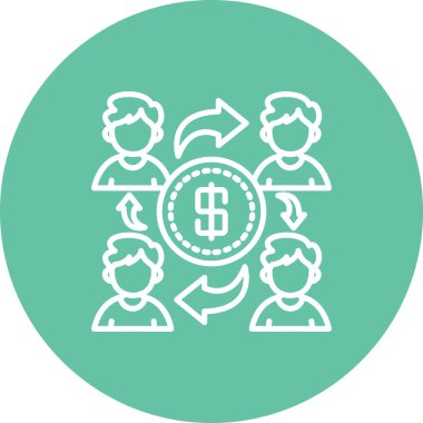 Para Dağıtım web simgesi vektör illüstrasyonu