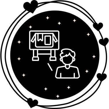 sunum web simgesi vektör illüstrasyonu