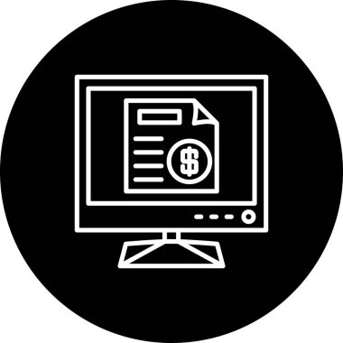 Beyaz Arkaplanda Fatura Simgesi olan Lcd Ekranı